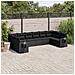 Set Divani Da Giardino 10pz Con Cuscini In Polyrattan Nero - Foto miniatura 1
