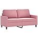 Set Di Divani 2 Pz Con Cuscini Rosa In Velluto - Foto miniatura 3