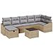 Set Divano da Giardino 8 Pezzi con Cuscini Beige Polyrattan - Foto miniatura 1