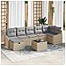 Set Divano da Giardino 8 Pezzi con Cuscini Beige Polyrattan - Foto miniatura 2