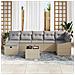 Set Divano da Giardino 8 Pezzi con Cuscini Beige Polyrattan - Foto miniatura 3