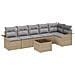 Set Divano Giardino 7 Pezzi con Cuscini in Polyrattan Nero,  Divano Giardino 2 Posti con Storage & Cuscini in Polyrattan Beige - Foto miniatura 1