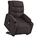 Poltrona Alzapersona Massaggi Reclinabile Marrone Scuro Tessuto - Foto miniatura 3