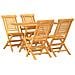 Set da Pranzo per Giardino 5 pz in Legno Massello di Teak - Foto miniatura 1