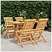 Set da Pranzo per Giardino 5 pz in Legno Massello di Teak - Foto miniatura 2