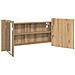Mobiletto Specchiera LED Rovere Artisanale 100x12x45 cm Legno Ingegnerizzato - Foto miniatura 5