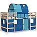 Letto a Soppalco con Tunnel Bambini Blu 80x200cm Massello Pino - Foto miniatura 3