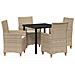 Set da Pranzo per Giardino 5 pcs Beige polyrattan - Foto miniatura 1
