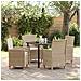 Set da Pranzo per Giardino 5 pcs Beige polyrattan - Foto miniatura 2