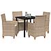 Set da Pranzo per Giardino 5 pcs Beige polyrattan - Foto miniatura 3