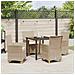 Set da Pranzo per Giardino 5 pcs Beige polyrattan - Foto miniatura 4
