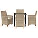 Set da Pranzo per Giardino 5 pcs Beige polyrattan - Foto miniatura 7