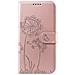Custodia A Portafoglio Per Iphone 16 Pro Max Design Premium Fiori Farfalla, Rosa Champagne - Foto miniatura 2