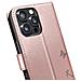 Custodia A Portafoglio Per Iphone 16 Pro Max Design Premium Fiori Farfalla, Rosa Champagne - Foto miniatura 4