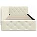 Cornice del letto ad angolo Crema 100 x 200 cm Velluto - Foto miniatura 6