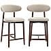 Set Da 2 Sgabelli Da Bar, Moderni Sgabelli Da Bancone Con Comoda Seduta In Tessuto E Struttura In Legno, Per Isola Cucina O Bancone Bar, Colore Beige - Foto miniatura 1