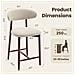 Set Da 2 Sgabelli Da Bar, Moderni Sgabelli Da Bancone Con Comoda Seduta In Tessuto E Struttura In Legno, Per Isola Cucina O Bancone Bar, Colore Beige - Foto miniatura 2