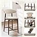 Set Da 2 Sgabelli Da Bar, Moderni Sgabelli Da Bancone Con Comoda Seduta In Tessuto E Struttura In Legno, Per Isola Cucina O Bancone Bar, Colore Beige - Foto miniatura 3