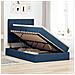 Letto con contenitore e LED con led Blu 120 x 190 cm Poliestere - Foto miniatura 4
