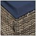 Poggiapiedi da Giardino 2 Pezzo Grigio e Blu Navy Rattan in PE - Foto miniatura 8