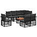 Set di divani da esterno 9 pcs Nero e Grigio scuro Poliestere - Foto miniatura 1