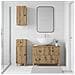 Set di armadietti da bagno in 3 pezzi ALKMAAR - Foto miniatura 6