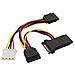 cavo sata alimentazione da 15pin power sata maschio (alim.) a 3x 15pin power sata femmina (hdd) + 4pin femmina 5,25" (ide - Foto miniatura 1