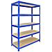 Scaffale In Acciaio Senza Bulloni Q-rax Blu 120cm X 50cm X 182,5cm - Foto miniatura 1