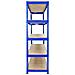 Scaffale In Acciaio Senza Bulloni Q-rax Blu 120cm X 50cm X 182,5cm - Foto miniatura 3
