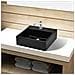 Lavandino Bagno In Ceramica Nera Quadrato Con Foro Per Rubinetto - Foto miniatura 1