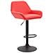 - Sgabello da bar Braga con rivestimento in ecopelle, Bar Sedia con schienale, Sgabello da banco con base a tromba, struttura in metallo, schienale e poggiapiedi per il massimo comfort, portata massima 120 kg, moderno Rot - Foto miniatura 1