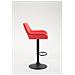  - Sgabello da bar Braga con rivestimento in ecopelle, Bar Sedia con schienale, Sgabello da banco con base a tromba, struttura in metallo, schienale e poggiapiedi per il massimo comfort, portata massima 120 kg, moderno Rot - Foto miniatura 2
