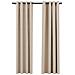 Tende Oscuranti Effetto Lino con Occhielli 2 pz Beige 140x245cm - Foto miniatura 2