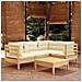 Set Divani Da Giardino 5 Pz Con Cuscini Crema Massello Di Pino - Foto miniatura 1