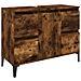 Mobile Lavabo Rovere Fumo 80x33x60 Cm In Legno Multistrato - Foto miniatura 2