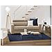 Divano Letto Agostina, Divano A 2 Posti, 100% Made In Italy, Sofà Soggiorno Con Apertura Girevole, Con Poggiatesta Regolabili E Braccioli Slim, Cm 160x95h85, Beige - Foto miniatura 1