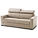 Divano Letto Agostina, Divano A 2 Posti, 100% Made In Italy, Sofà Soggiorno Con Apertura Girevole, Con Poggiatesta Regolabili E Braccioli Slim, Cm 160x95h85, Beige - Foto miniatura 2