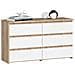 Cassettiera CL100, 6 cassetti, 100x35x57 cm, Colore Sonoma Quercia e Bianco - Foto miniatura 1