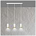 Lampada A Sospensione Fumiko - Bianco, Oro - Acciaio Verniciato A Polvere - 45x100x6 Cm - Foto miniatura 5