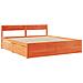 Letto Senza Materasso Marrone Cera 180x200 Cm In Legno Di Pino - Foto miniatura 3