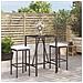 Set Bar da Giardino 3 pz con Cuscini in Polyrattan Nero - Foto miniatura 3
