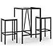 Set Bar da Giardino 3 pz con Cuscini in Polyrattan Nero - Foto miniatura 1
