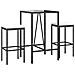 Set Bar da Giardino 3 pz con Cuscini in Polyrattan Nero - Foto miniatura 6