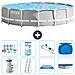 Piscina Fuori Terra - In Giro - 457x107 Cm - Grigio - Include Accessori Coordinati A2264 - Foto miniatura 1