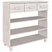 Tavolo Consolle Bianco 90x35x90 Cm Legno Massello Di Pino - Foto miniatura 1
