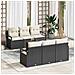 Set di Divani da Giardino  da 7 Pezzi con Cuscini Nero Polyrattan Acacia, Divano da Giardino Doppio  con Cuscini Nero Polyrattan - Foto miniatura 2