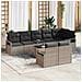 Set di divani giardino  8 pezzi con cuscini polyrattan nero, Divano giardino  2 posti con cuscini polyrattan grigio - Foto miniatura 2