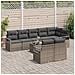 Set di divani giardino  8 pezzi con cuscini polyrattan nero, Divano giardino  2 posti con cuscini polyrattan grigio - Foto miniatura 3
