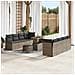 Set Divano da Giardino da 11 Pezzi con Cuscini Grigio Polyrattan Acacia,  Divano da Giardino a 2 Posti con Storage e Cuscini Grigio Polyrattan,  Set da Pranzo Giardino da 3 Pezzi con Cuscini Grigio Polyrattan Acacia - Foto miniatura 2