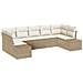 Set Divano Giardino 7 Pezzi con cuscini in Rattan Poliestere Beige - Foto miniatura 1
